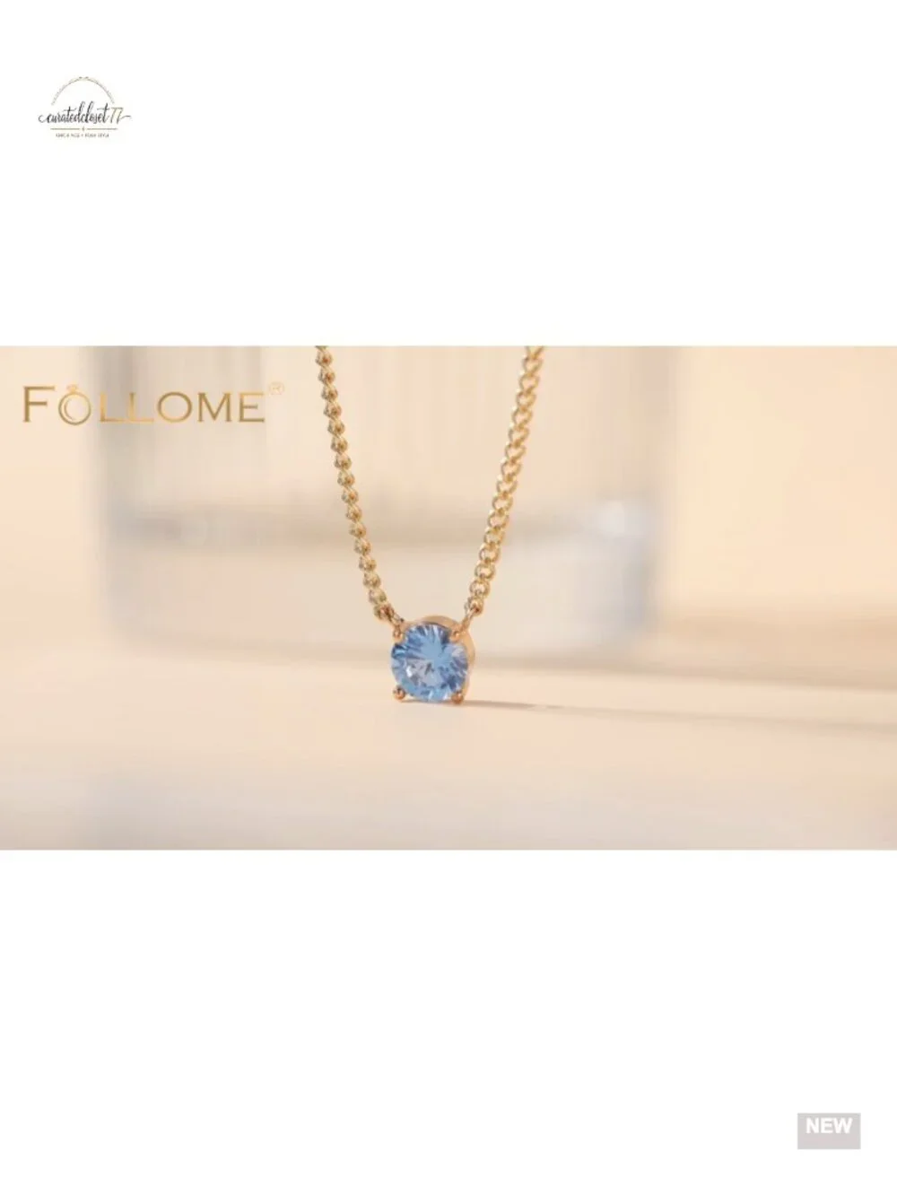 14K Gold Plated Layered Necklace Set, 3-Piece with CZ Pendant, Paperclip
